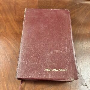 Holy Bible NIV Red Letter Leather Burgundy Zondervan Family Record Vintage Tabs